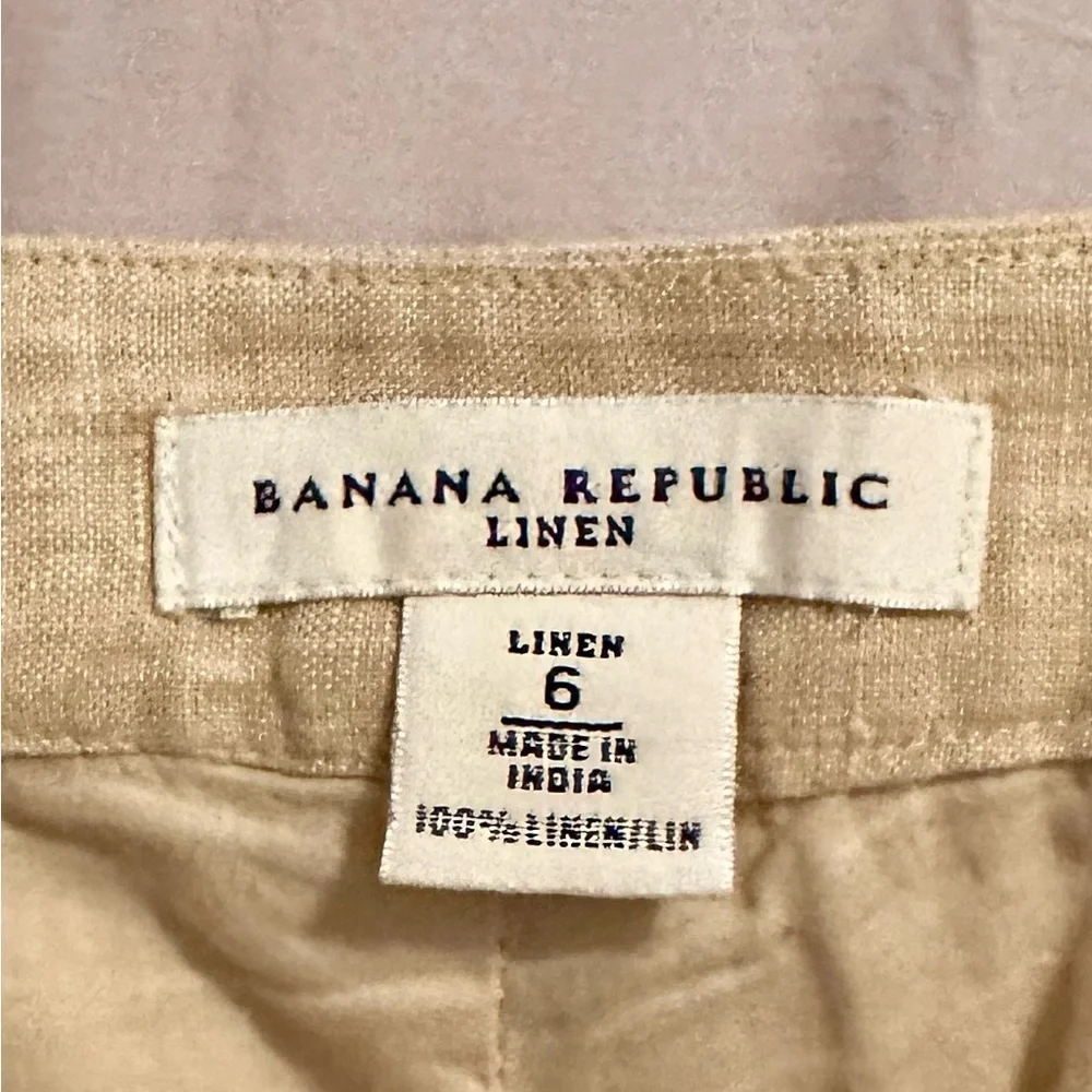 Cream Linen Banana Republic Cream Skirt - Picture 2 of 2